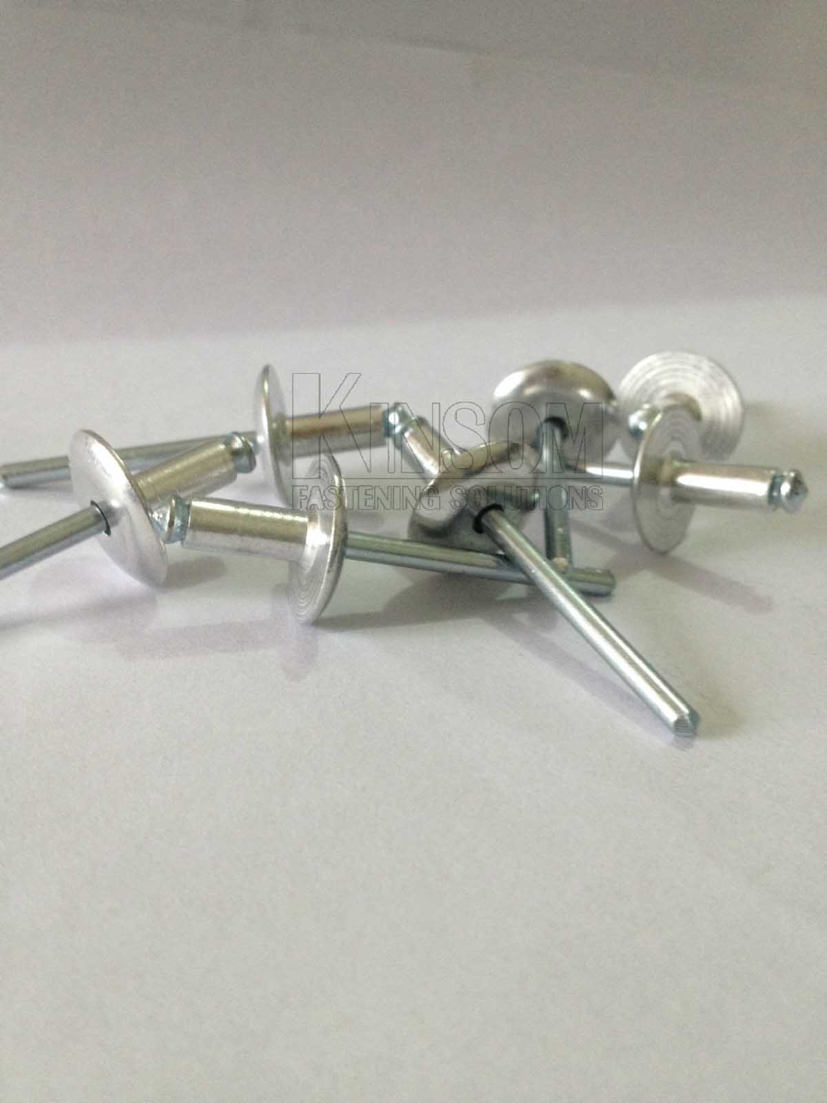 2 Piece femalemale mate tubular rivets assembly