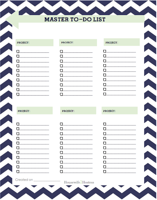 {Free} Printable Checklists Housewife2Hostess