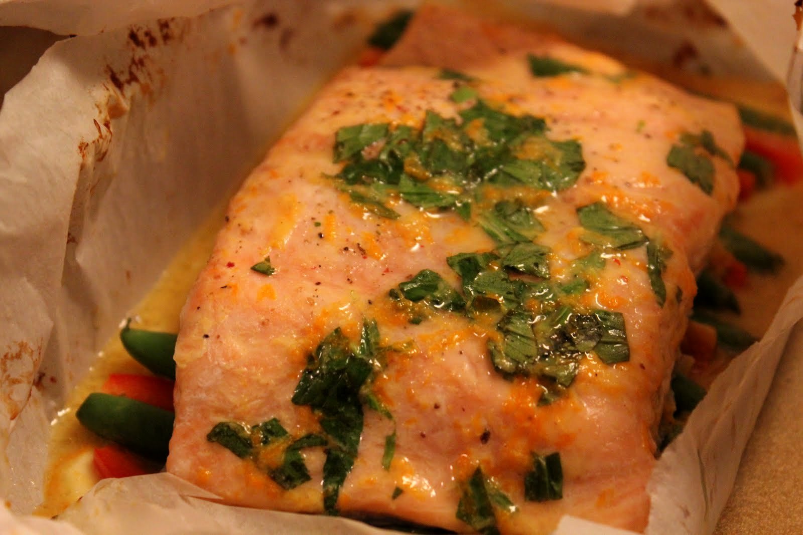 Everything in the Kitchen Sink Citrus Tarragon Salmon en Papillote