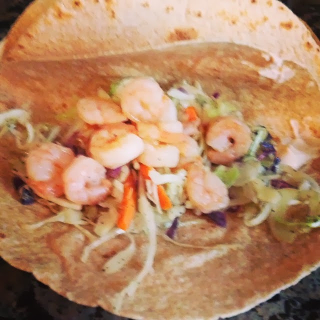 Going the Distance What's Cooking? Wednesday Shrimp Tacos w. Greek