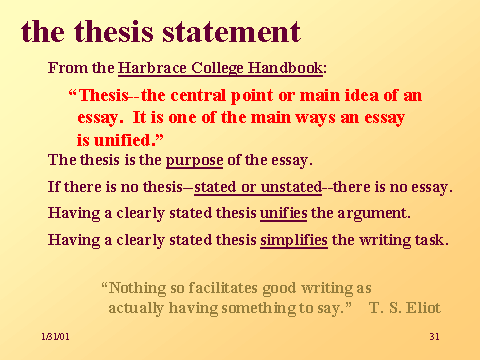 sample thesis statement for a research paper