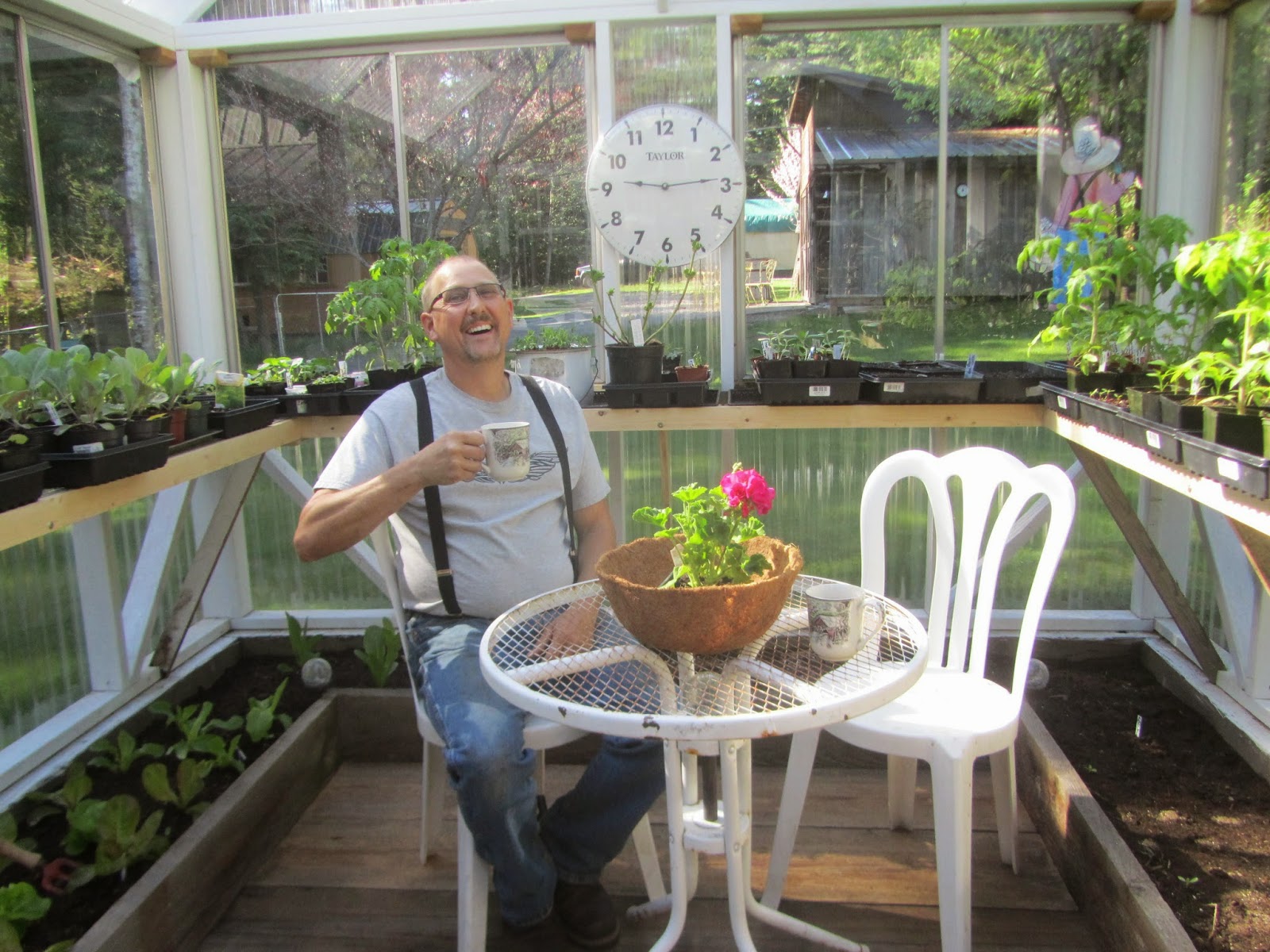 Jen & the Bean stalk Coffee Date in the greenhouse