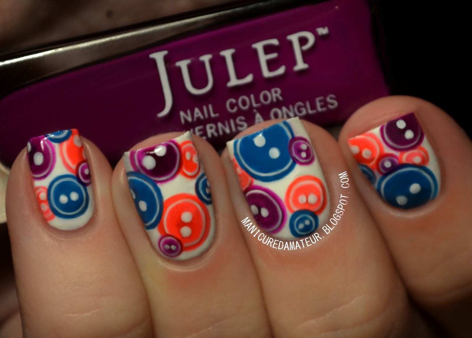 The Manicured Amateur Cute As A Button Nail Art