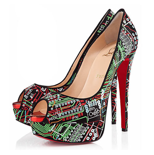 Nerd Girl Army Luxury geek chic Louboutin Circuit Print shoes