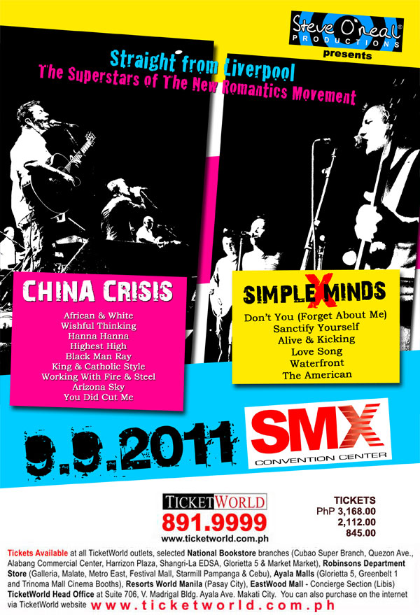China Crisis and X-Simple Minds Live in Manila Ticket Prices,Details, poster, image, picture