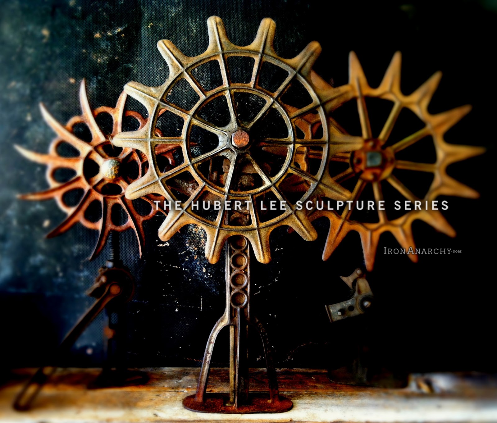 Antique Industrial Cast Iron Gear Sculpture