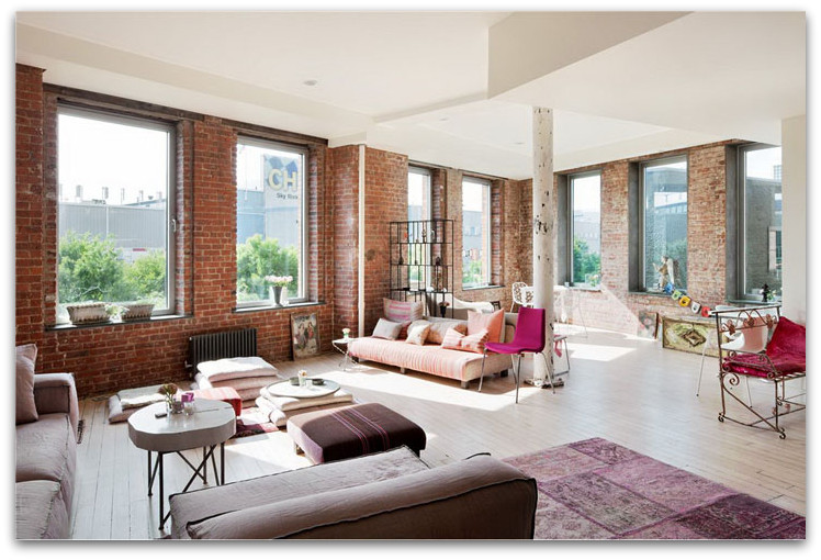 New York brick-wall apartment...