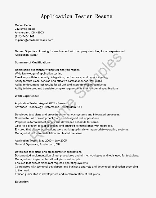 tester resume