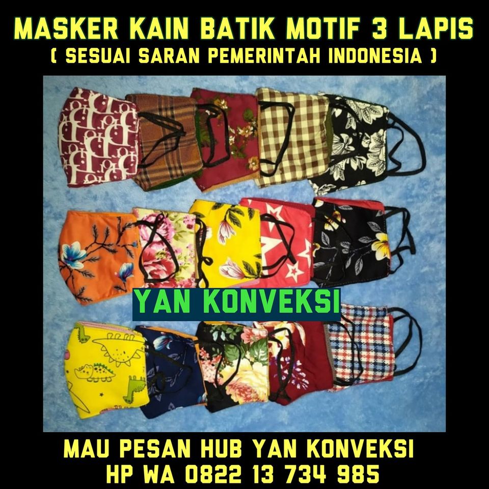 MASKER KAIN BATIK 3 LAPIS