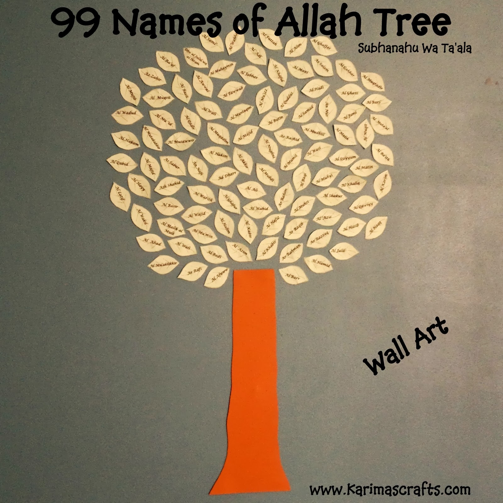 99 names of allah tree muslim ramadan crafts