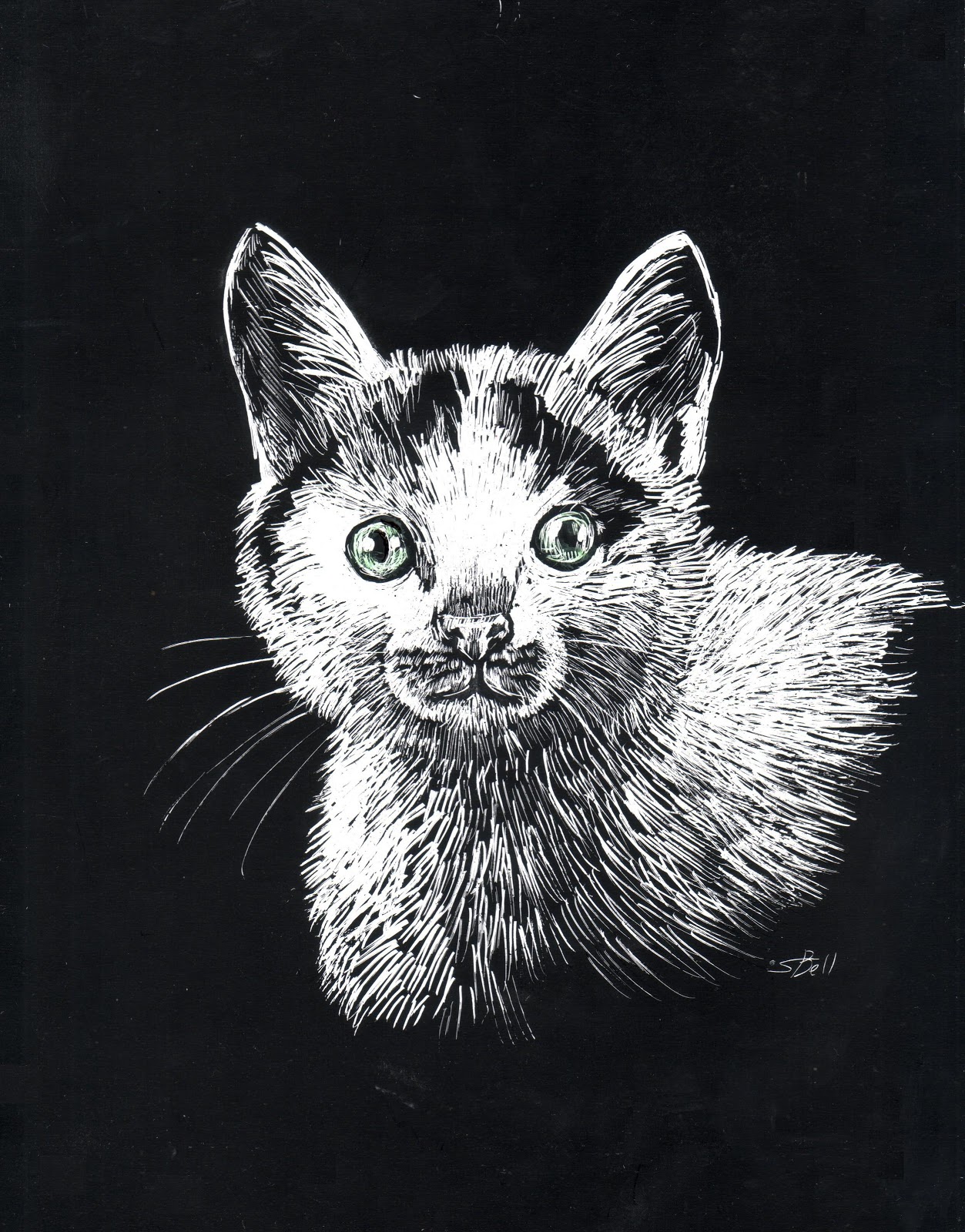 Digital Mixed Media Scratchboard Art part 1