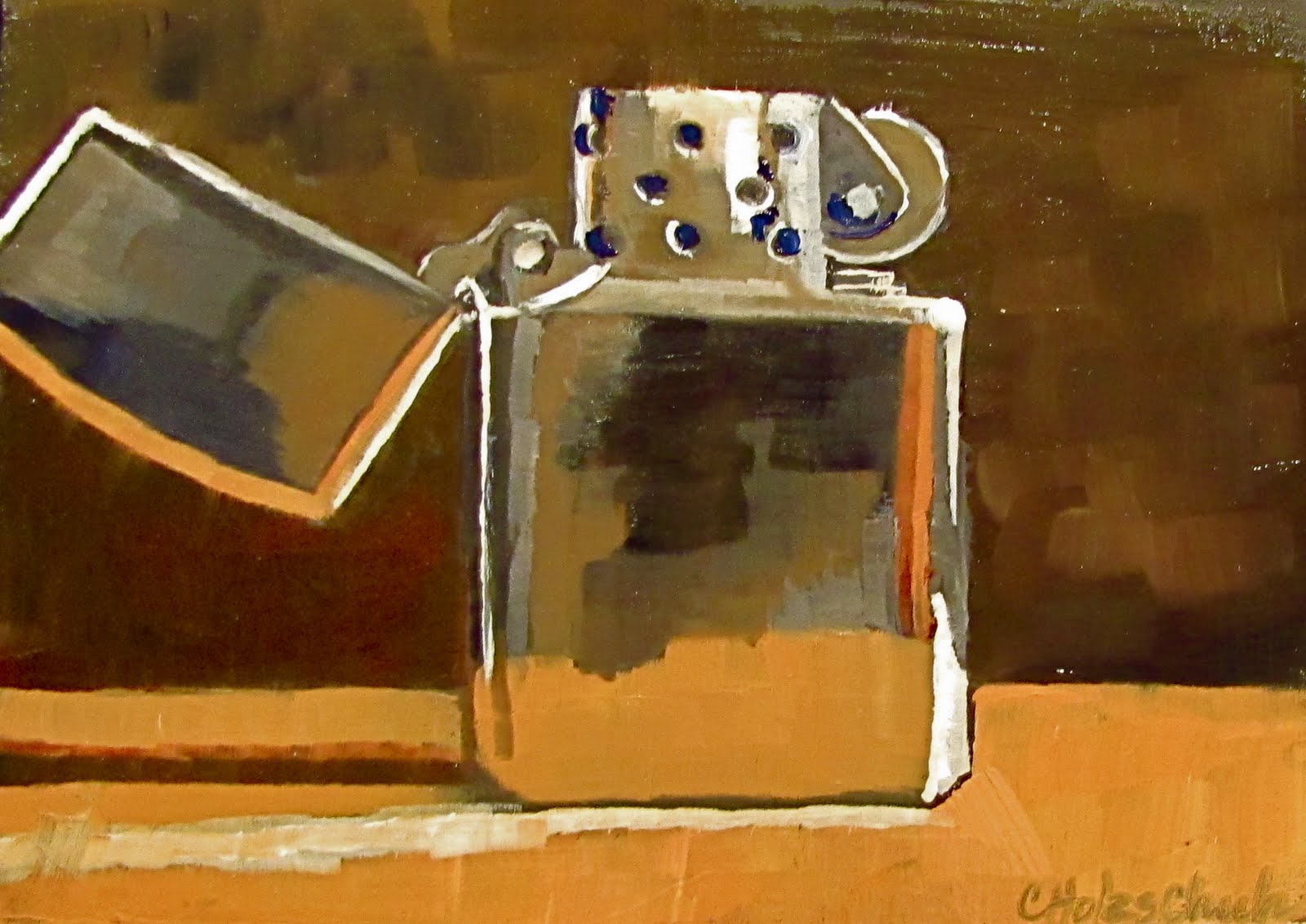 Christine Holzschuh Figuratively Speaking My Zippo 6"x6" oil 228