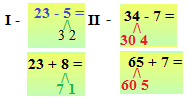 Вычисления (сложение и вычитание) с переходом через разряд (2 способа)