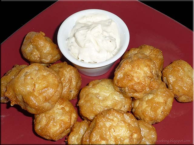 Mom's Cafe Home Cooking: Battered Mushrooms