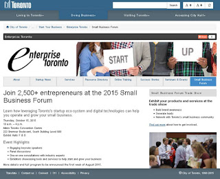 Enterprise Toronto: Small Business Forum 2015; screenshot