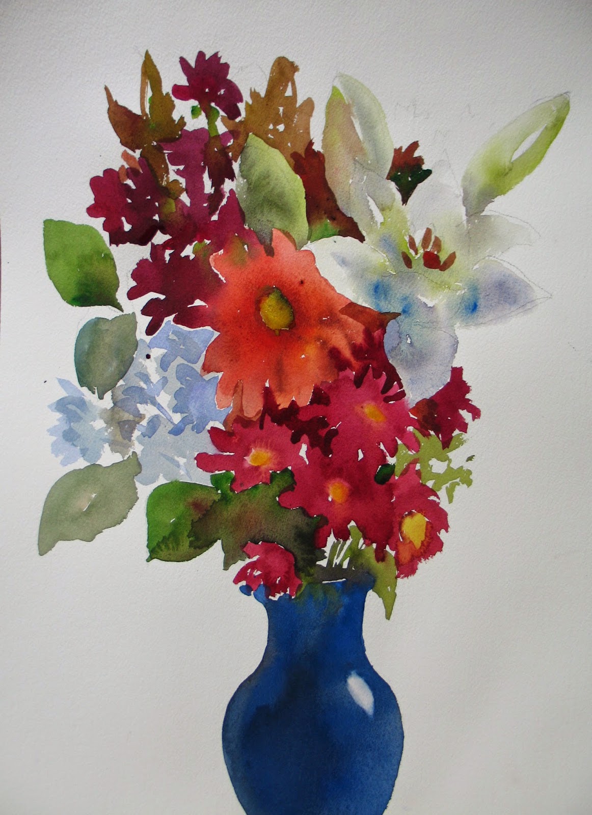 Nel's Everyday Painting Watercolor Bouquet SOLD