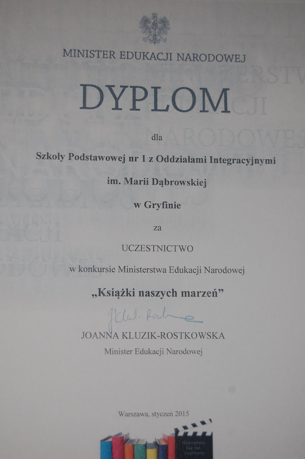 Dyplom - KNM - styczeń 2015