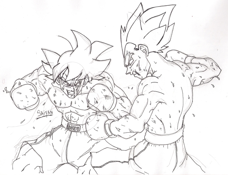Dragon Ball Z Para Colorear Goku Vs Vegeta