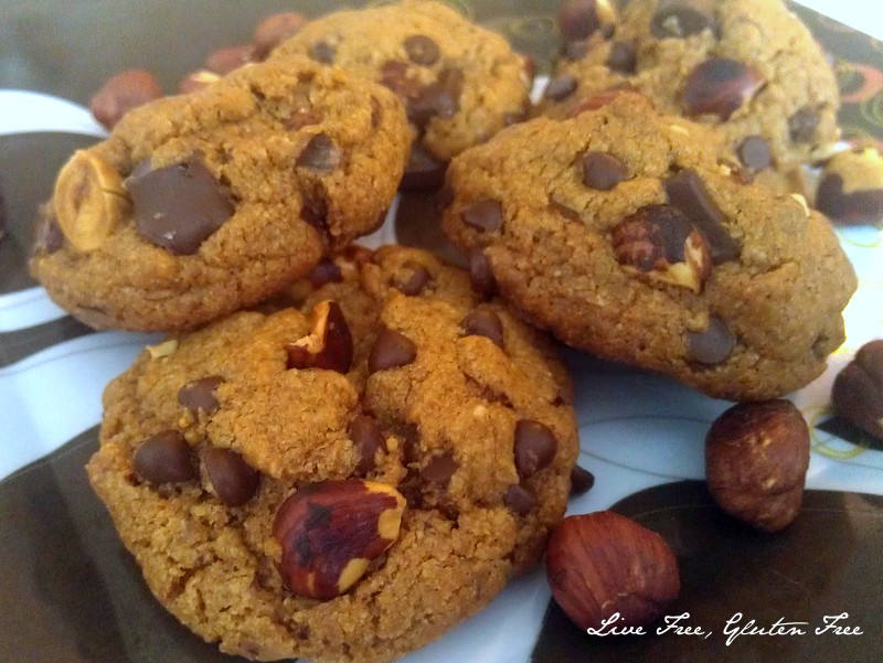 Live Free, Gluten Free Hazelnut Butter Chocolate Chip Cookies