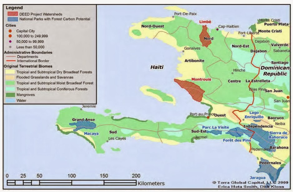 Ecology NoteBook Hovard Guerrier. 2014, Haiti Map of Biomes in Haiti
