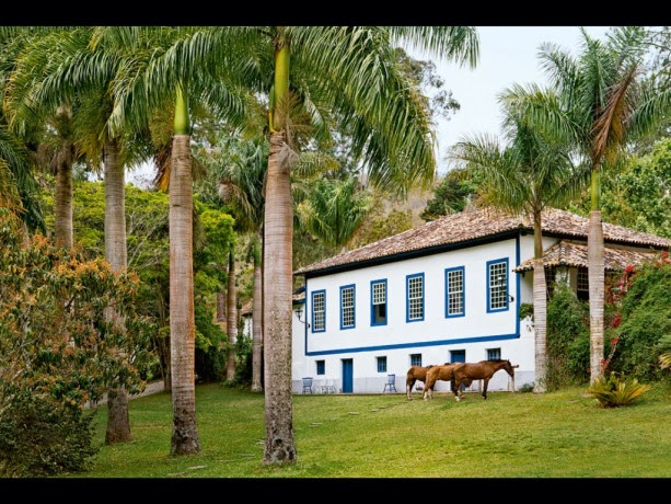 vista exterior de la casa azul en Brasil