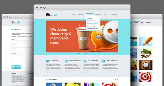 Template PSD pour un site de business  Télécharger des projets et