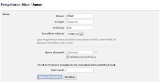 Cara Mengganti Nama Di Facebook