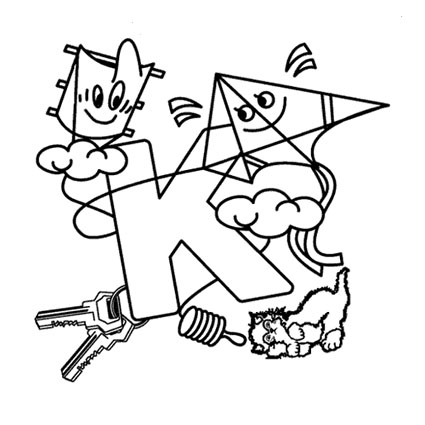 Dibujos para colorear: Abecedario para colorear - Letra K