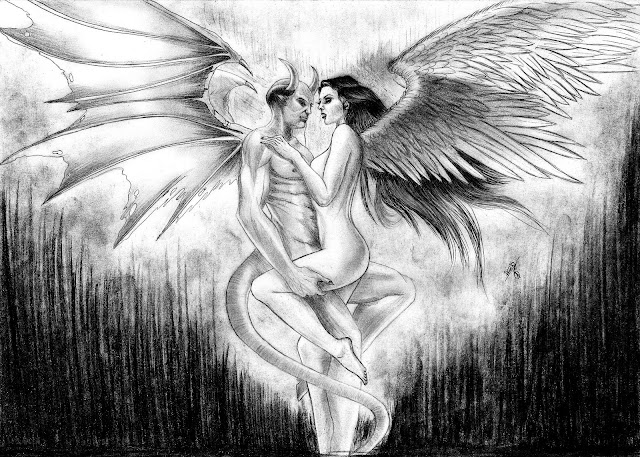 Imagenes de angeles y demonios de amor para dibujar.