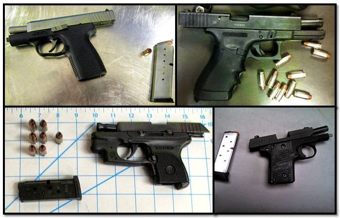 Firearms Discovered at (L-R / T-B)DAL, AUS, PDX & CHS