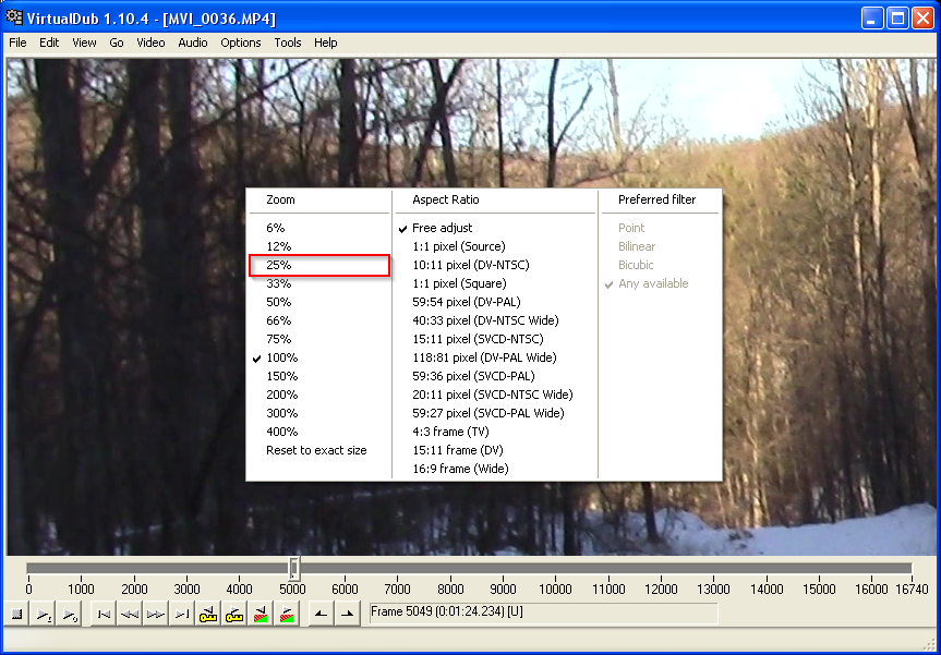 VirtualDub Resize Video Window