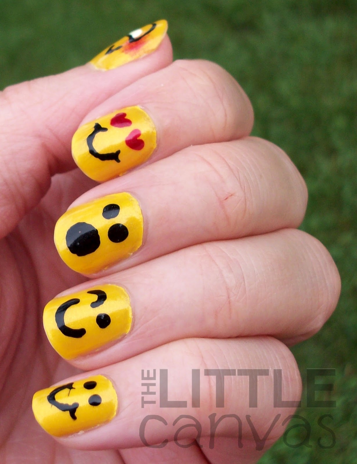 31 Day Challenge Day 3 Yellow Nails Emoticons! The Little Canvas
