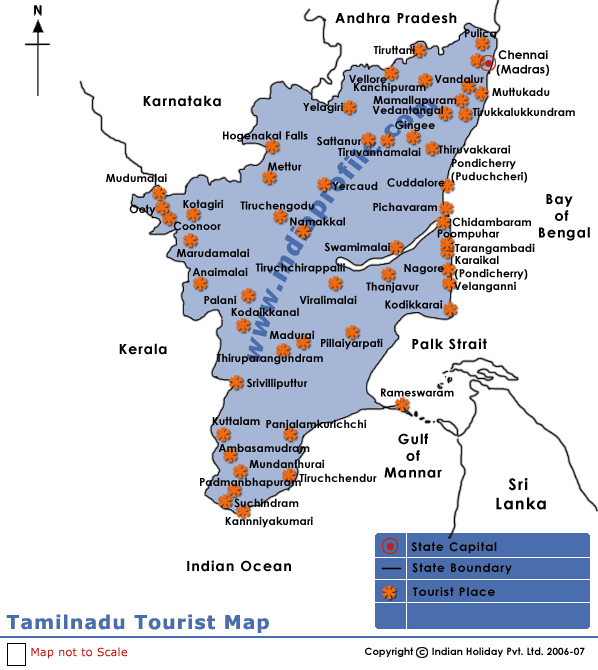 Tamilnadu Travel Map