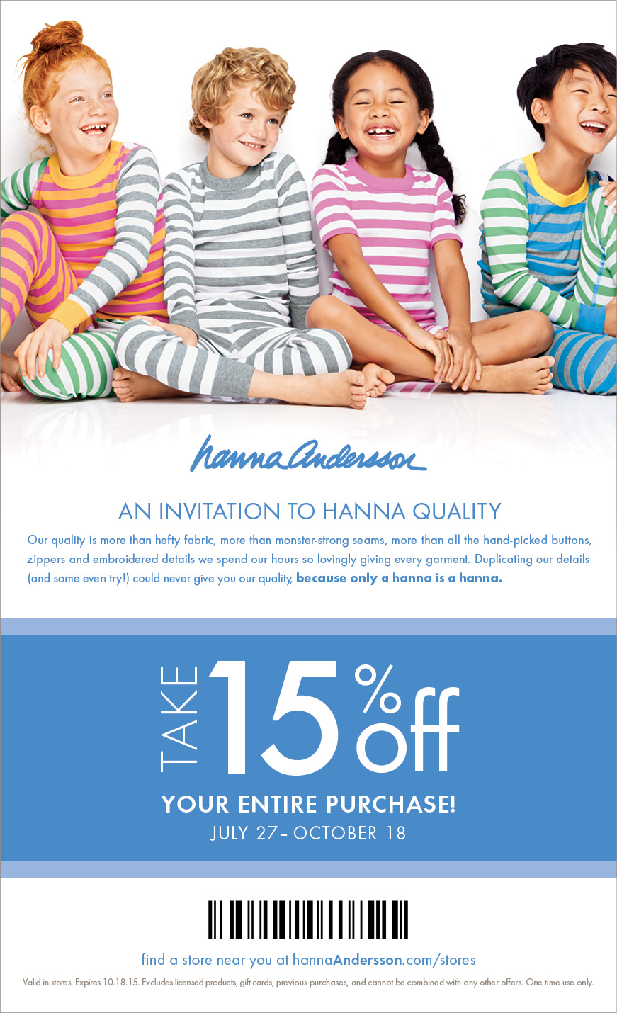 hanna andersson new customer code