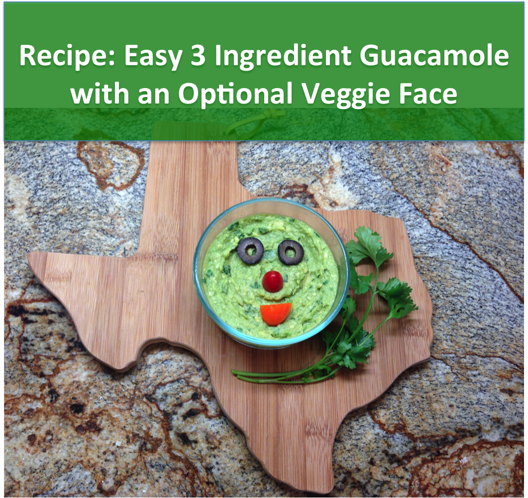 Recipe Easy 3Ingredient Guacamole with an Optional Veggie Face