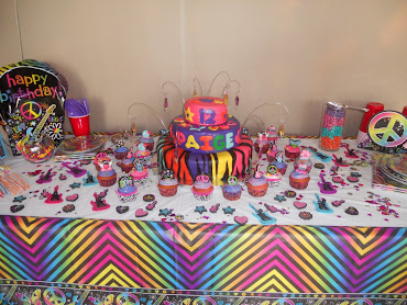 Rainbow/Neon 3 tier Birthday cake