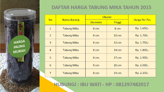 Harga Tabung Mika Plastik