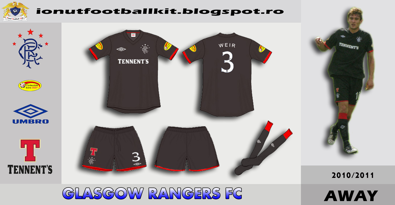 Ionut Football Kits Glasgow Rangers away kit 20102011