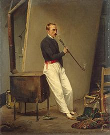 Self Portrait with Pipe by Emile Jean-Horace Vernet