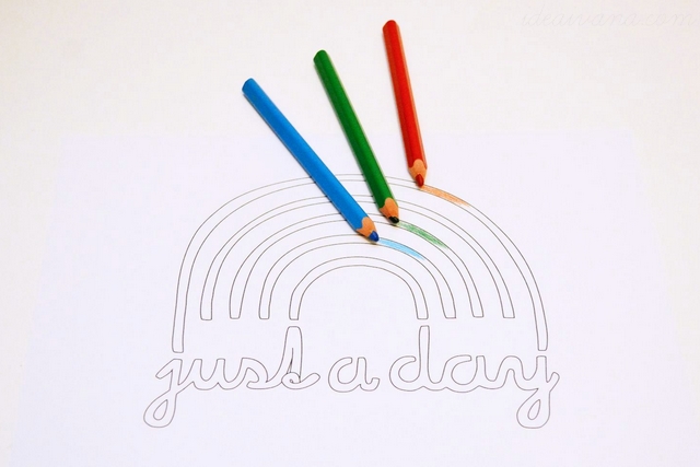 free printable coloring just a rainbow day