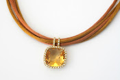 Citrine Diamond Pendant