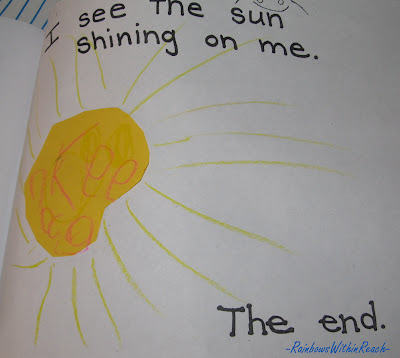 children's art for spring, sunshine, weather, painting, crayons, kindergarten, preschool, early literacy art