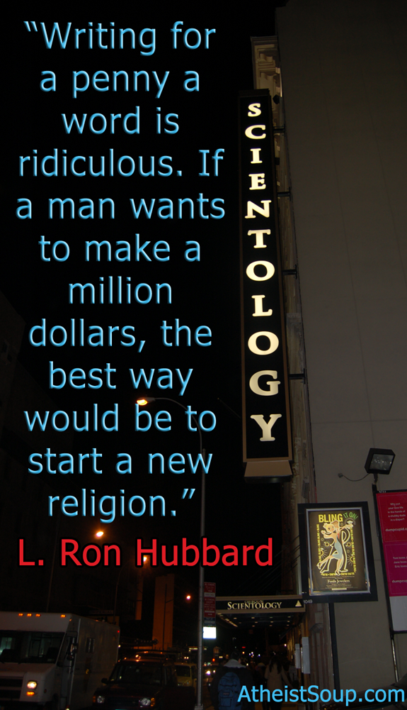 l. ron hubbard make money religion