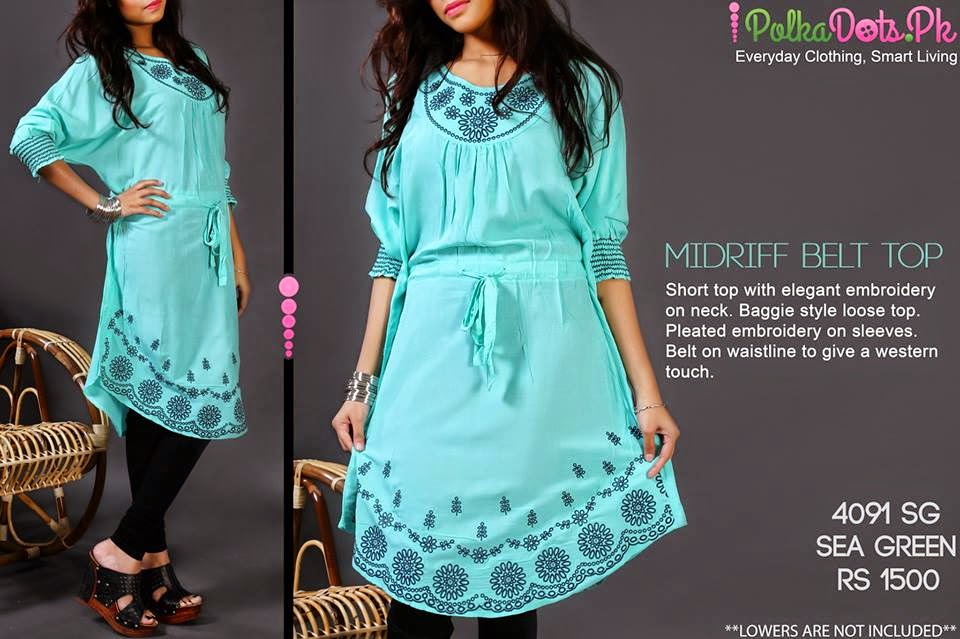 polka dots kurti designs 2017