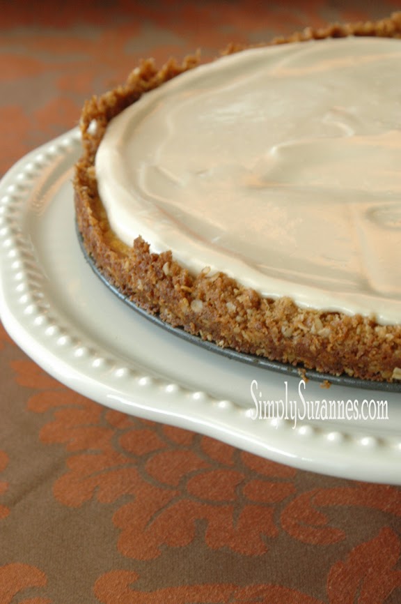 Simply Suzanne's AT HOME pumpkin cheesecake with a sweet sour cream