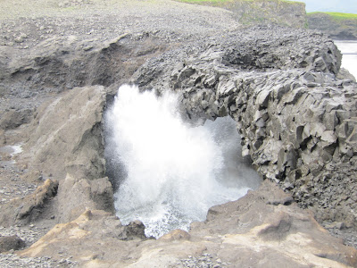 Water gush at Dyrholaey, Iceland