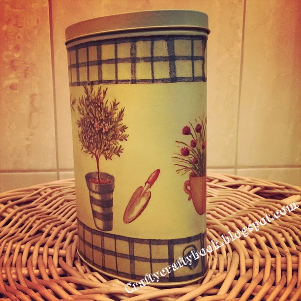 Crafty Crafty Book Metal can decoupage