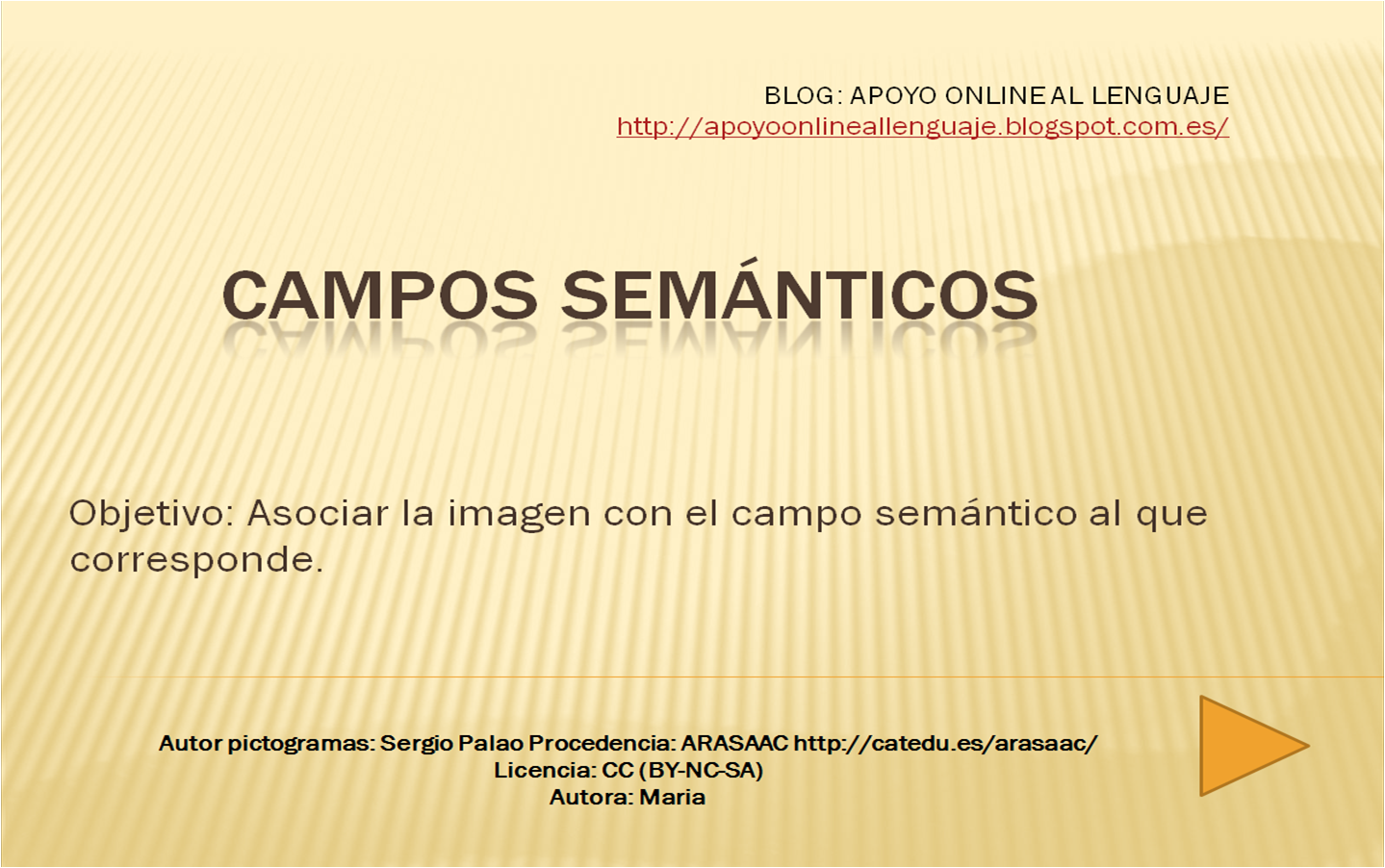 Apoyo online al lenguaje CAMPOS SEMÁNTICOS