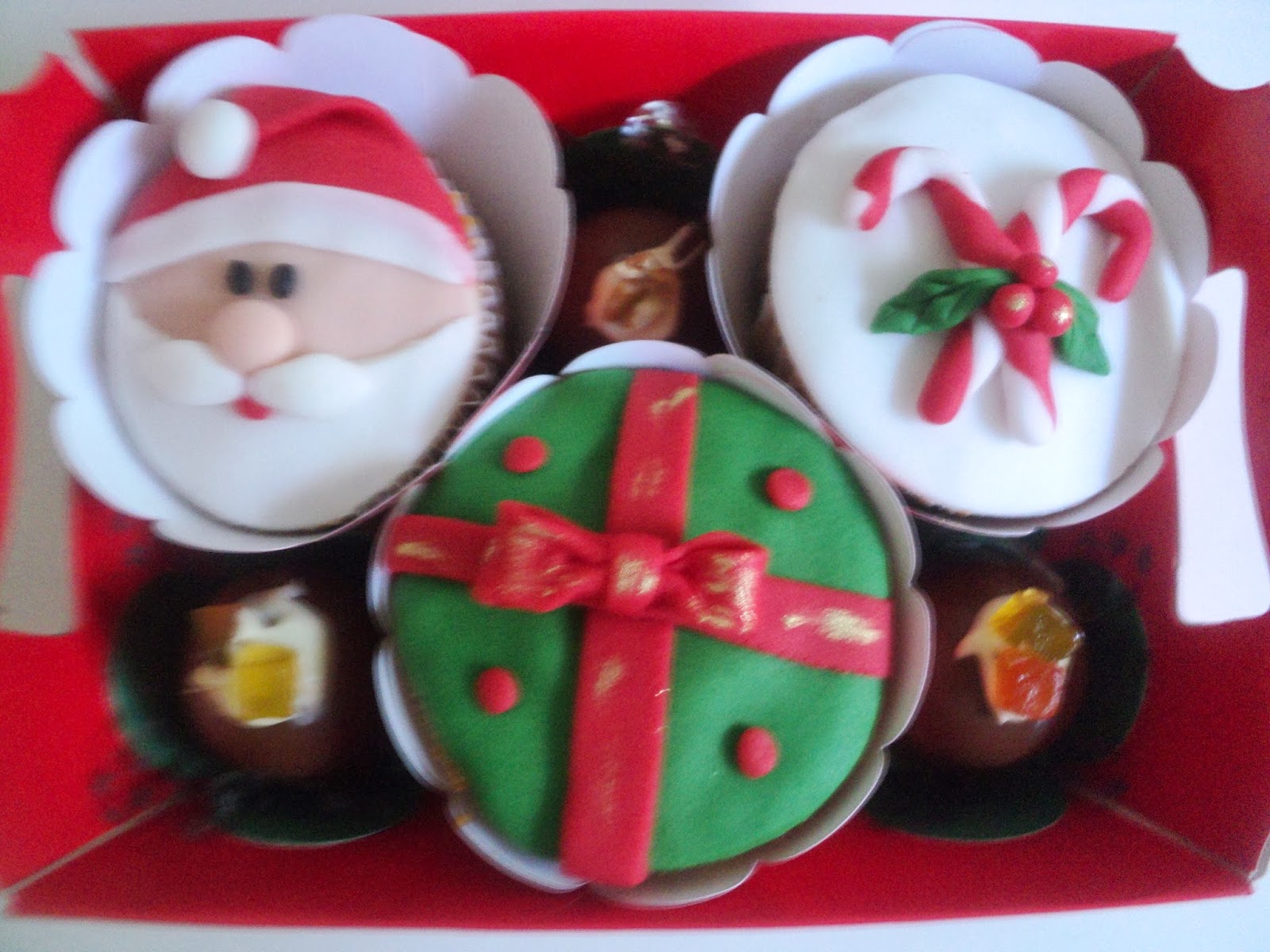 Marshmallow kit Festas Cupcakes Natalinos Trabalhados em Pasta