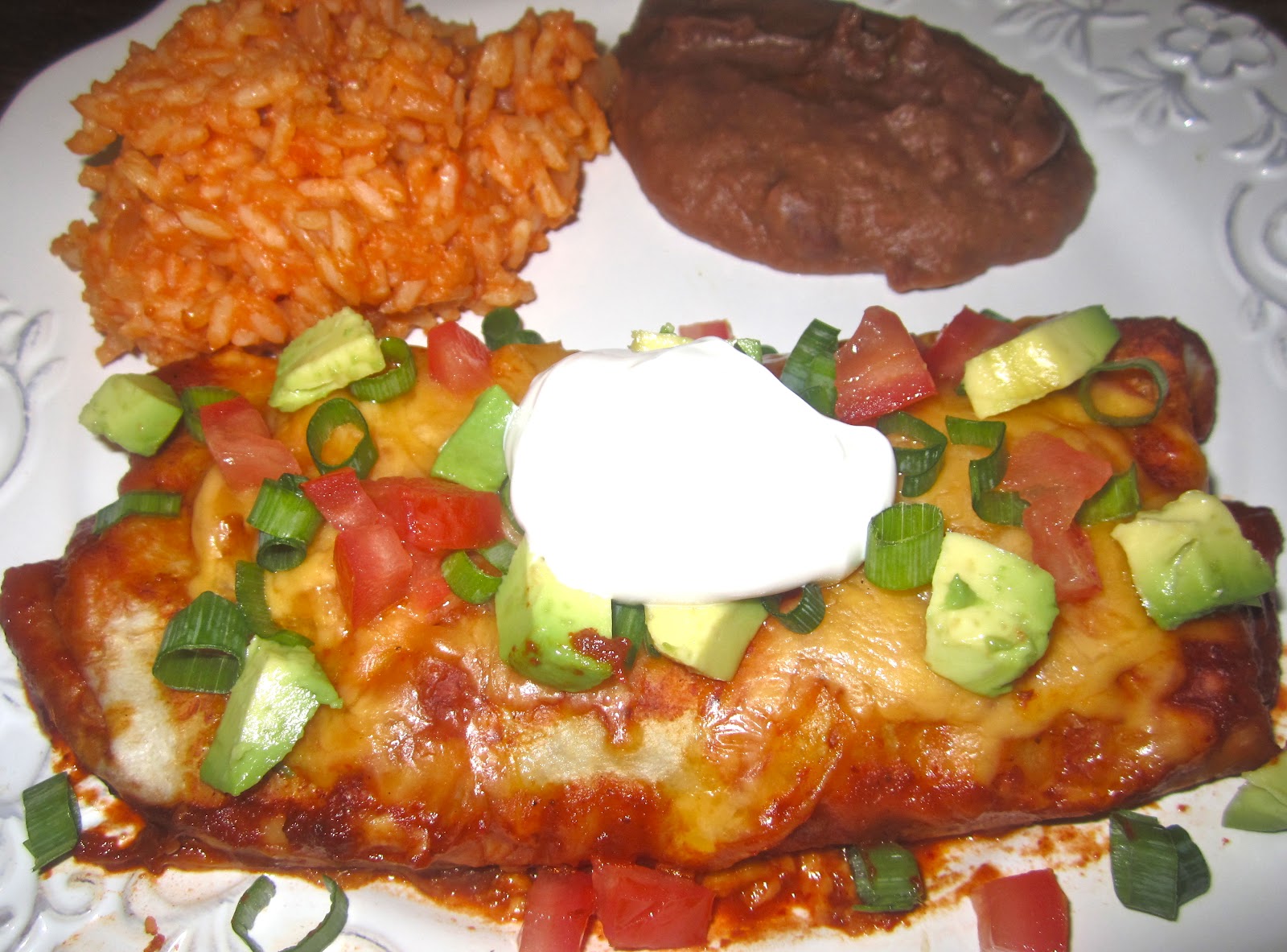 cook a mama Bean and Cheese Enchiladas and Spanish Rice